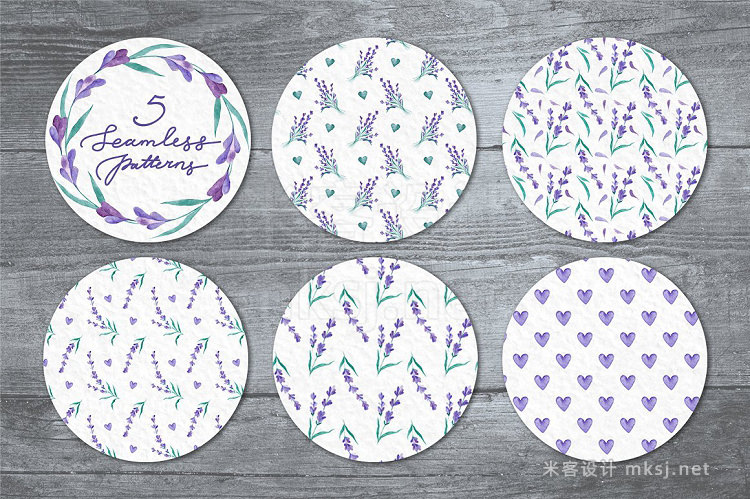 png素材 Watecolor Lavender Clip Art Set