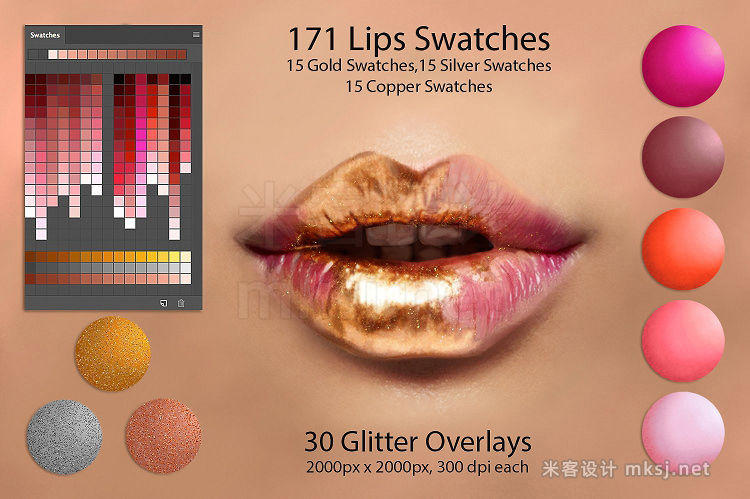png素材 Lips Swatches for Digital Painting