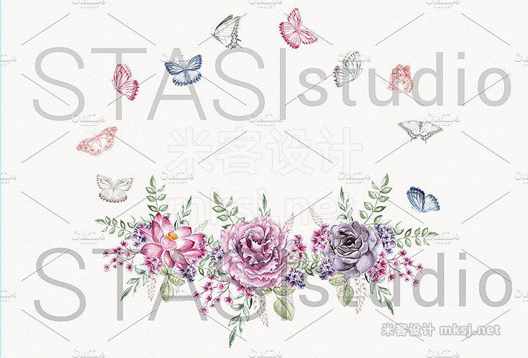png素材 Watercolor Butterflies Clipart