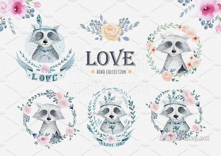 png素材 Love raccoon collection