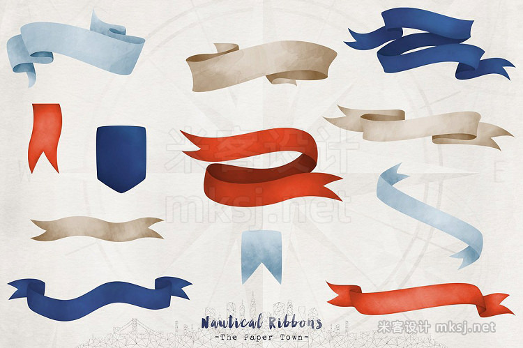 png素材 Watercolor Ribbons Bundle
