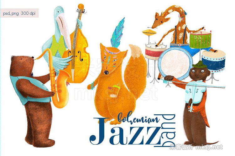 png素材 Animals jazz band