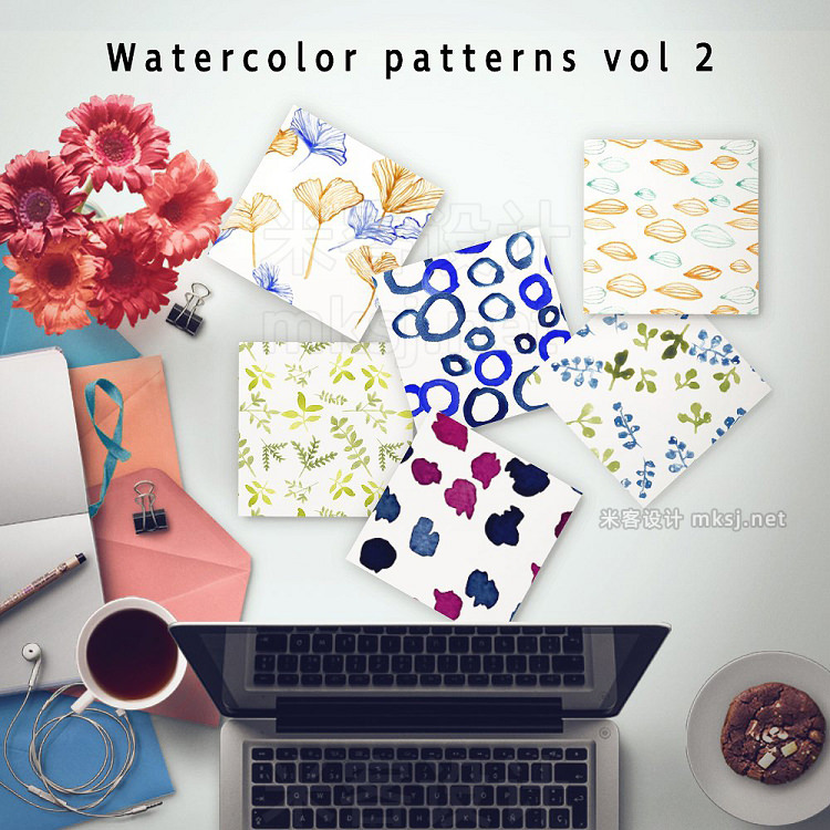 png素材 Watercolor patterns Vol2
