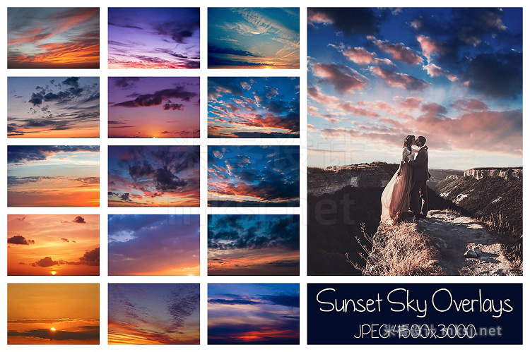 png素材 30 Dramatic Sunset Sky Overlays