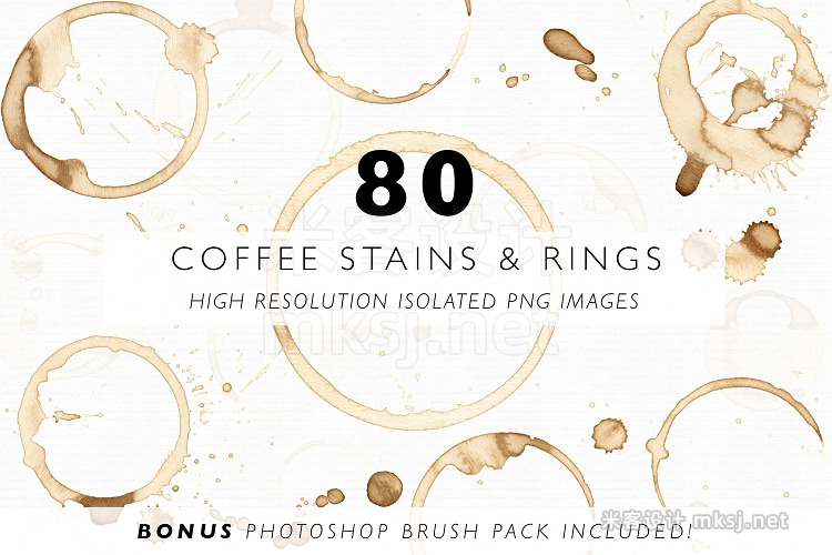 png素材 80 Coffee Stains Rings Splatters