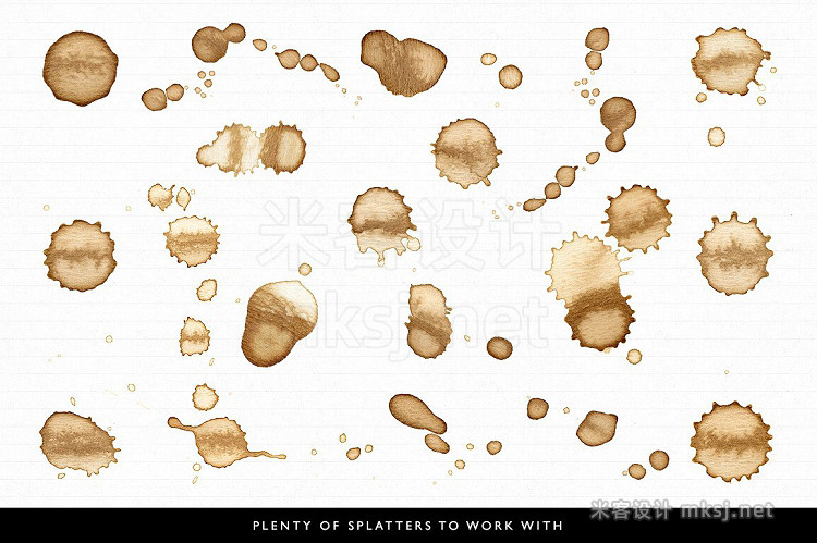 png素材 80 Coffee Stains Rings Splatters