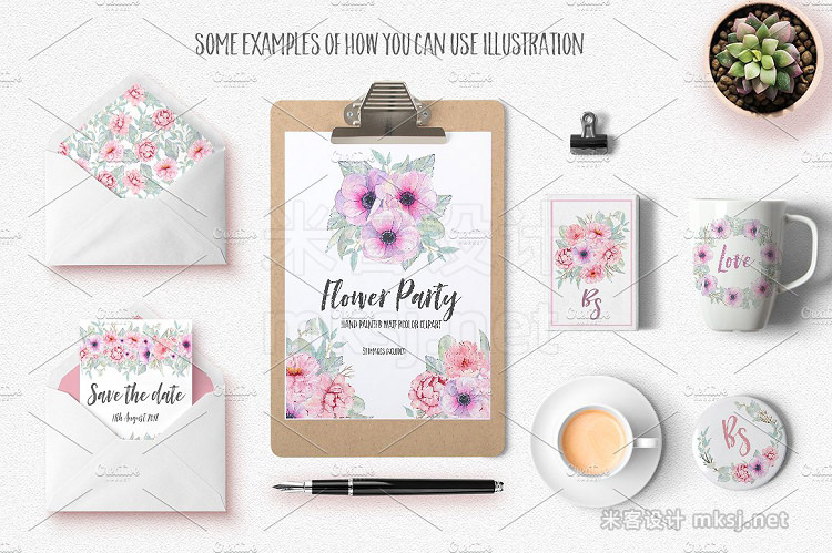 png素材 Watercolor Flower clipart graphic