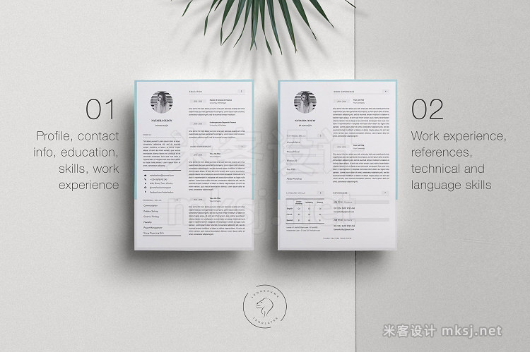 png素材 Resume Template for MS Word 5 Pages