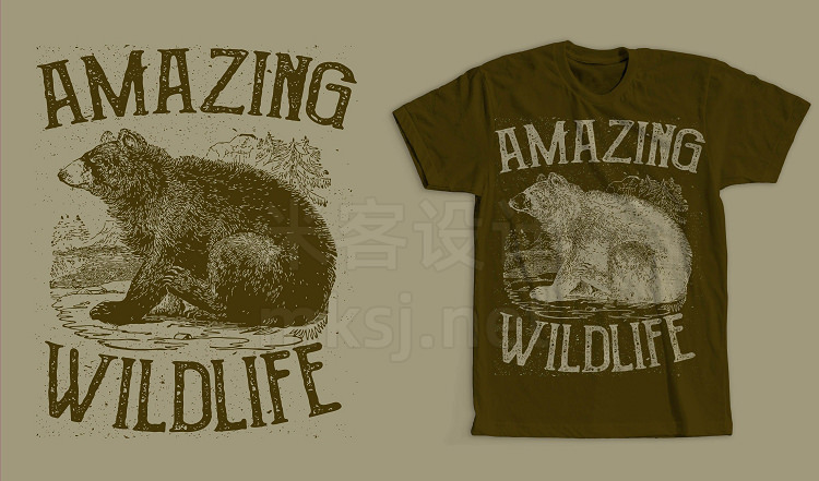 png素材 Amazing Wildlife T-Shirt Design