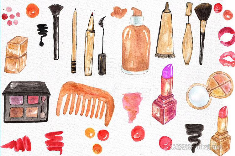 png素材 Watercolor makeup set
