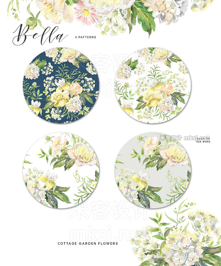 png素材 Bella Watercolor floral collection