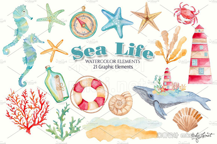 png素材 Sea Life Watercolor