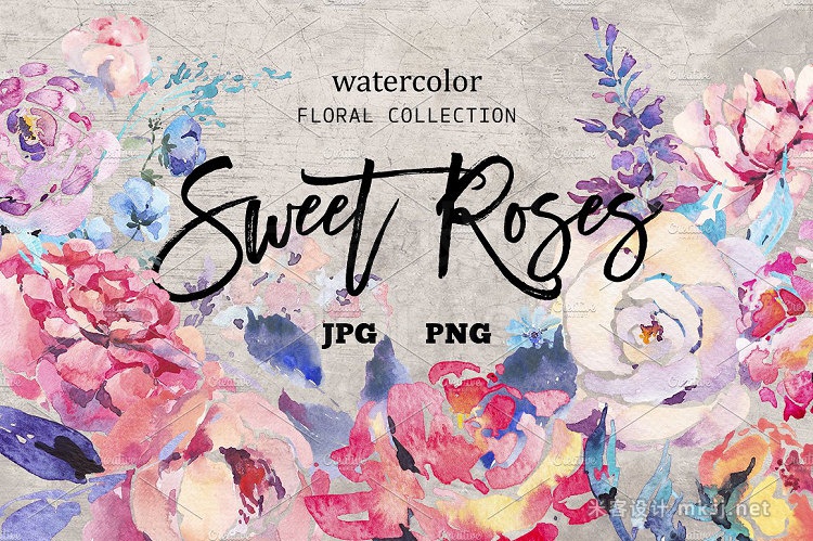 png素材 Watercolor Sweet Roses