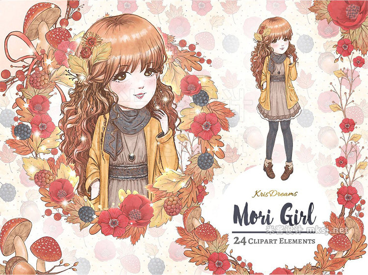png素材 Mori Girl Clipart Set