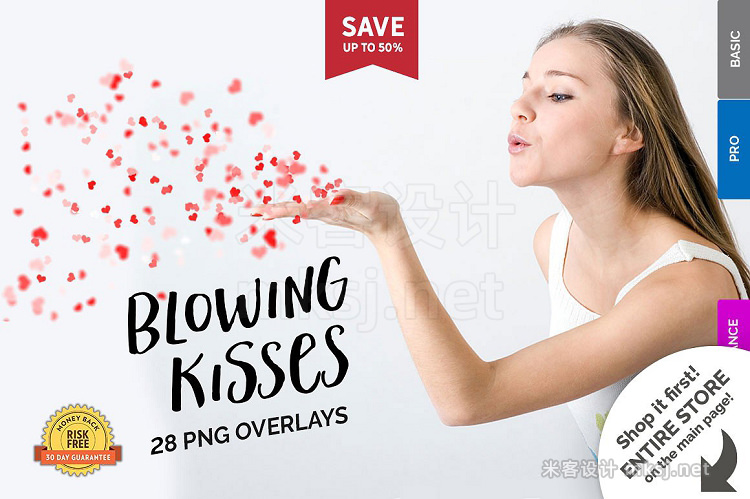 png素材 28 Blowing kisses Photoshop Overlays