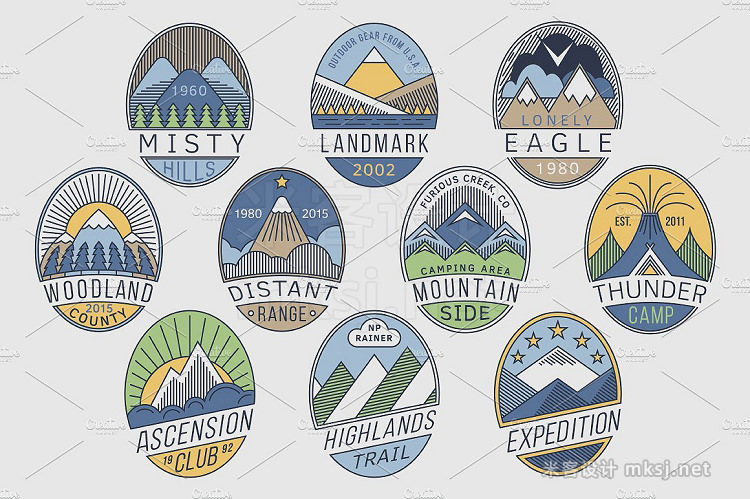 png素材 Mountain Badges vol4