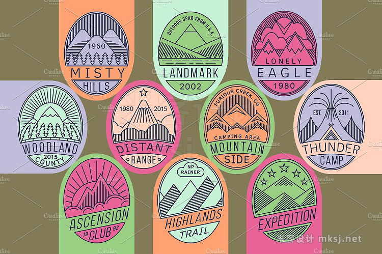 png素材 Mountain Badges vol4