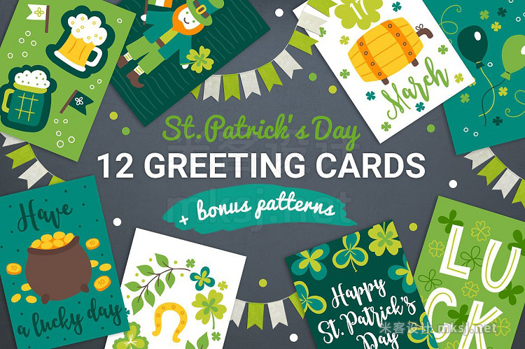 png素材 12 Patrick Cards  Bonus Patterns