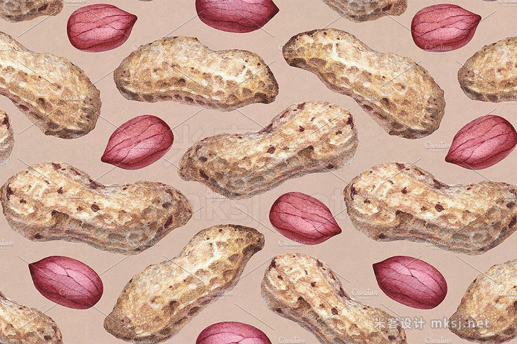 png素材 Watercolour illustrations of nuts