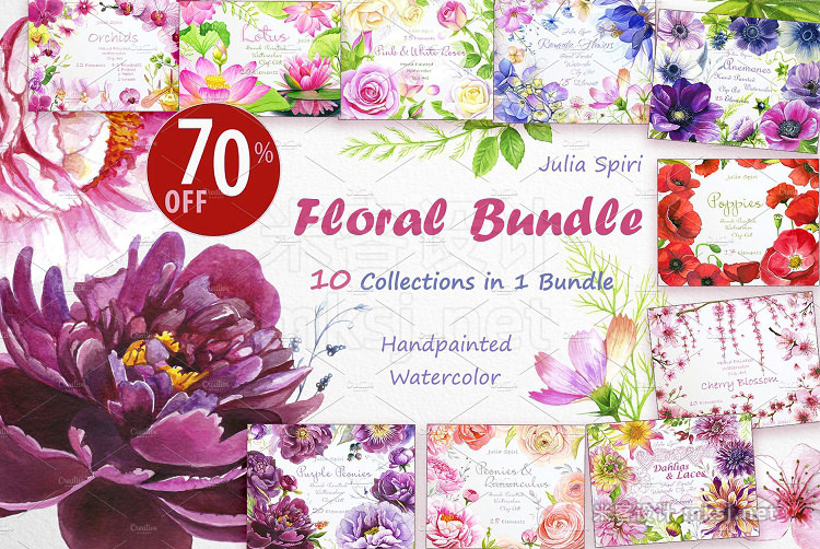 png素材 Floral BUNDLE 10 in 1