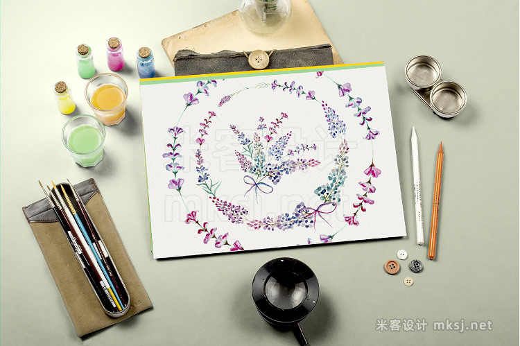 png素材 Lavender watercolor clipart flower