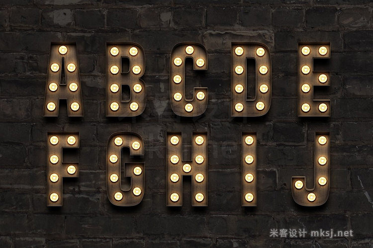 png素材 Marquee Light Bulb Sign Letters