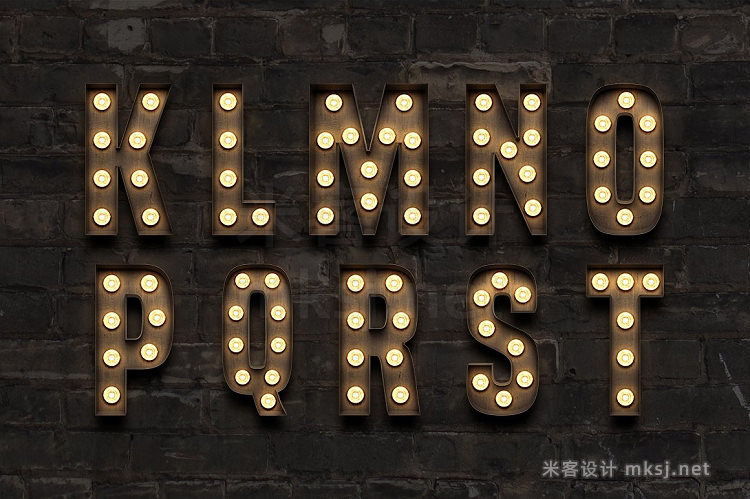png素材 Marquee Light Bulb Sign Letters