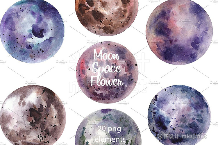 png素材 Moon Space Flower Spring clipart