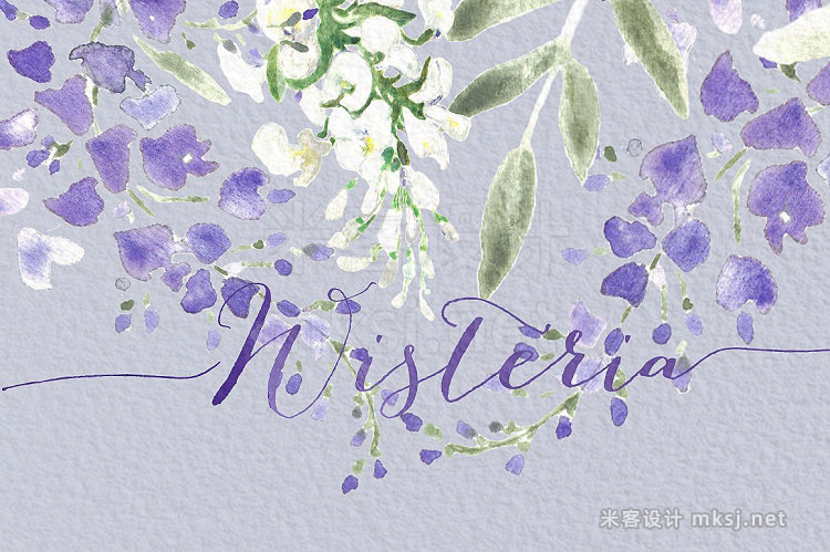 png素材 Wisteria wedding watercolor clipart