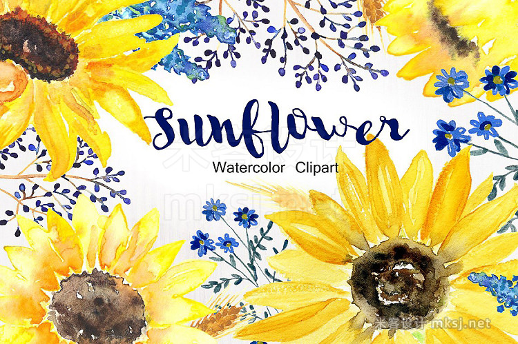 png素材 Sunflower Watercolor Clip Art