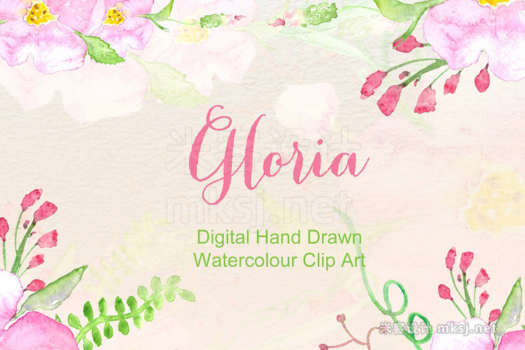 png素材 Gloria soft Watercolor Clip Art