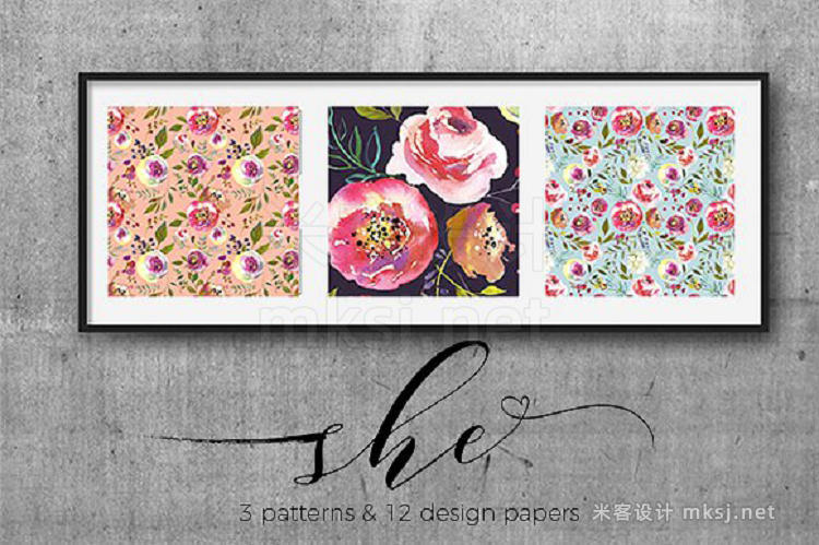 png素材 Peach Peonies Watercolor Flowers Set