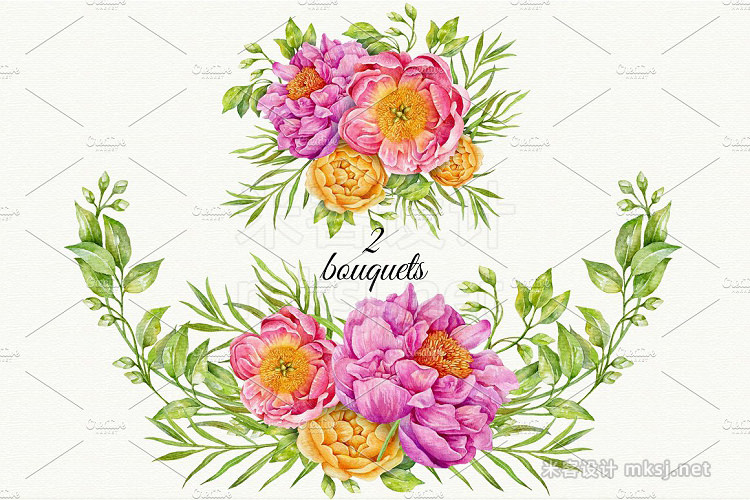 png素材 Wedding Watercolor set Bouquets