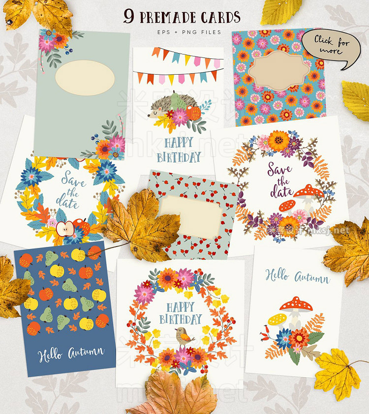 png素材 Autumn flowers graphic collection