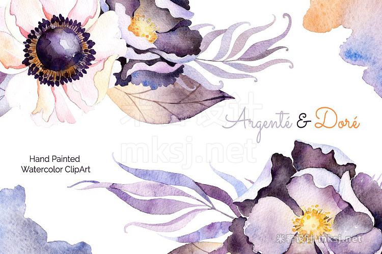 png素材 Argenté & Doré Watercolor Set