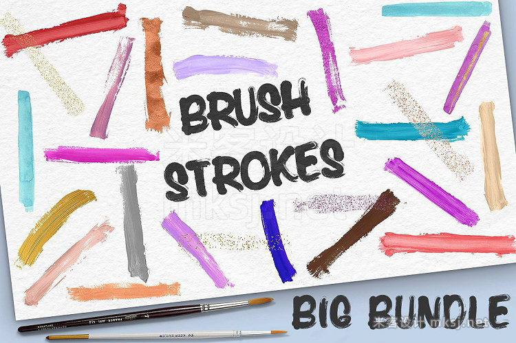 png素材 Paint Stroke Brushes - BIG BUNDLE