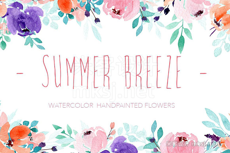 png素材 Summer Breeze - Watercolor flowers