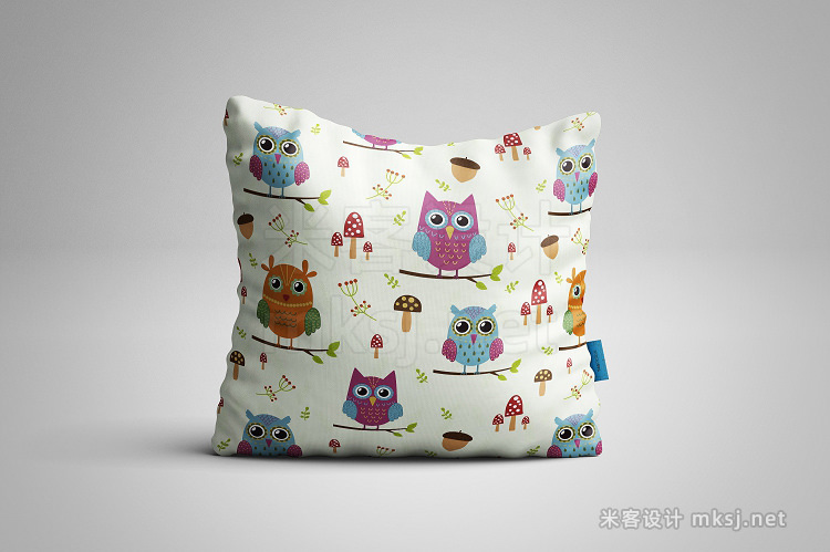 png素材 Funny Owls 4 seamless patterns