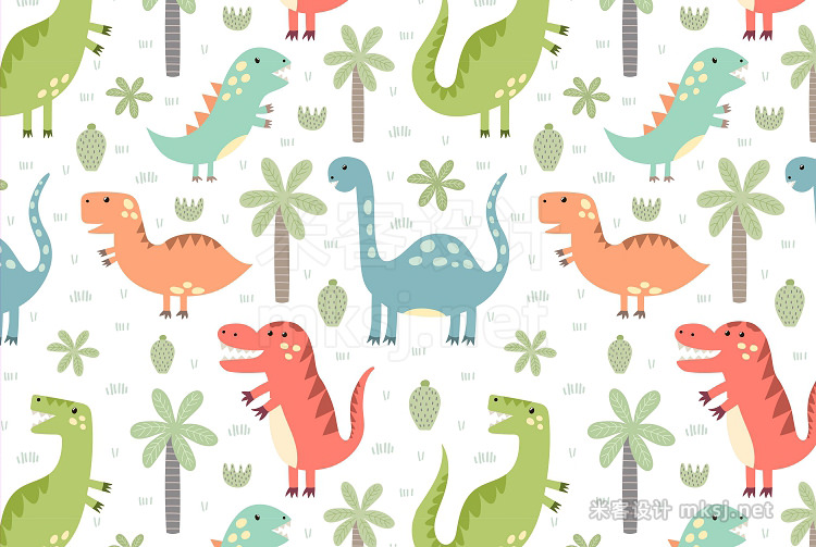 png素材 Dino Party patterns illustrations