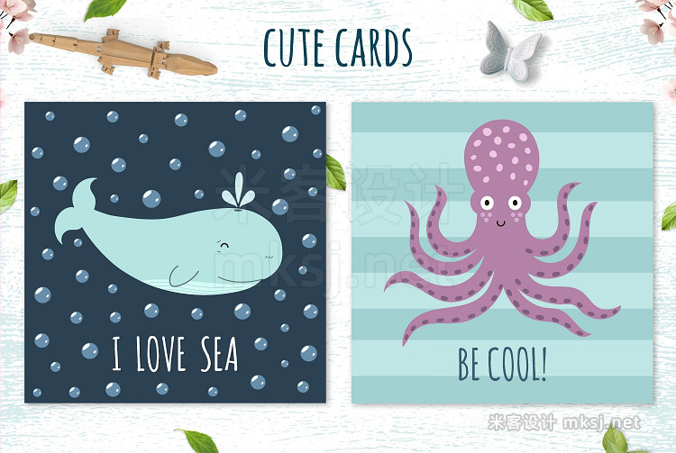 png素材 Sea Tales patterns stickers cards