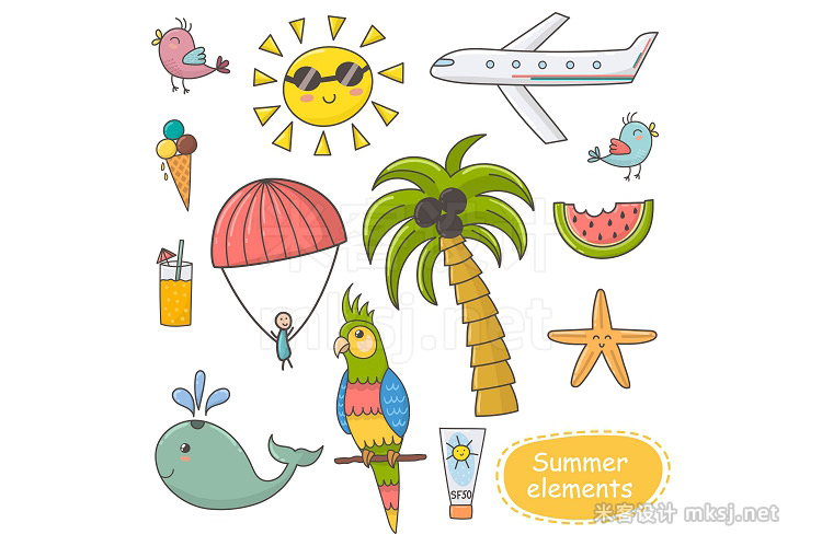 png素材 Summer Time pattern & clipart