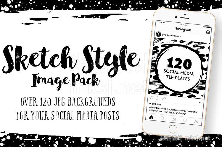 png素材 Sketch Style Social Media Image Pack