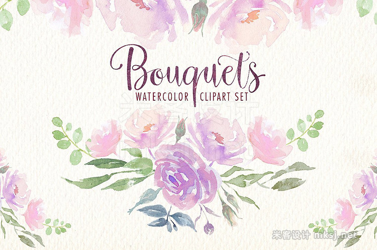 png素材 Watercolor bouquets clipart set