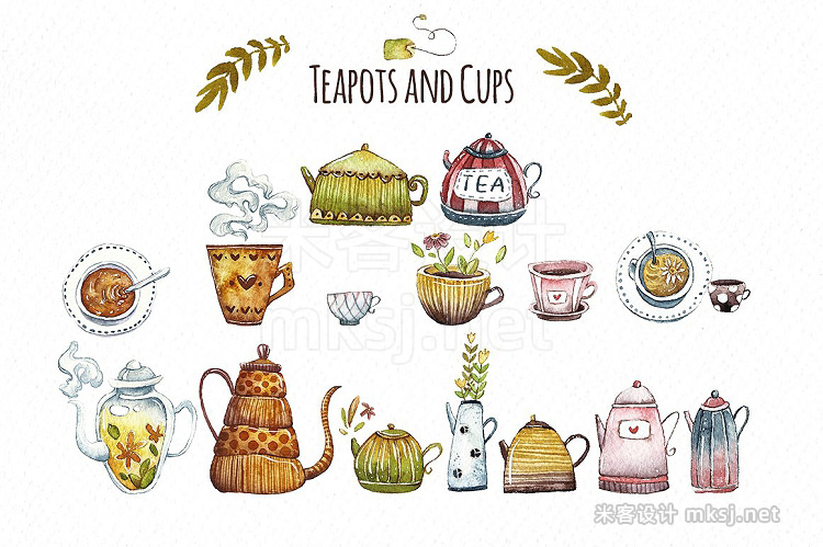 png素材 Watercolor images Tea time