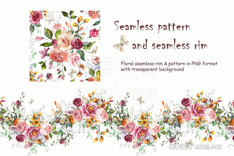 png素材 Watercolor Flower Clipart Design set