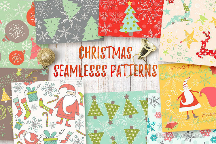 png素材 Christmas Seamless Patterns