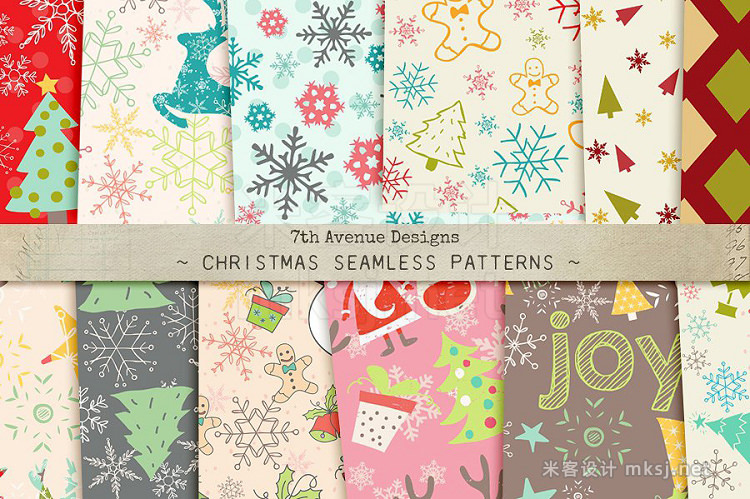 png素材 Christmas Seamless Patterns