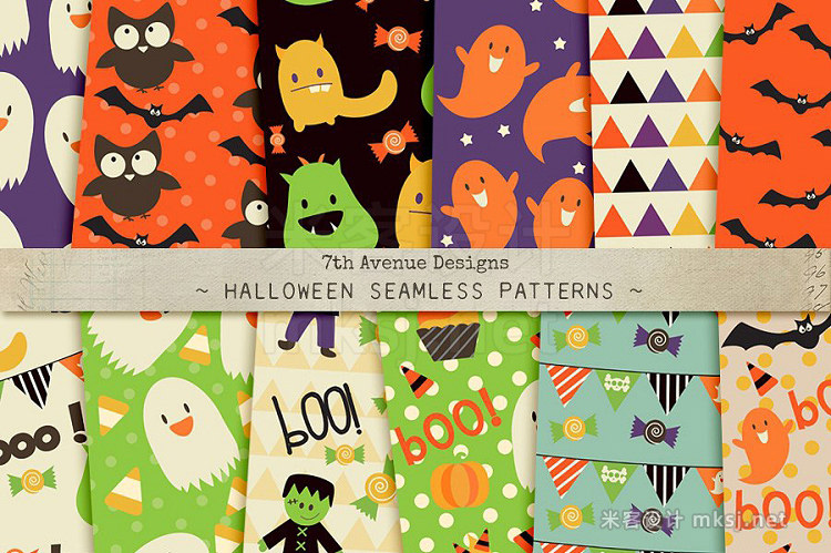 png素材 Halloween Seamless Patterns