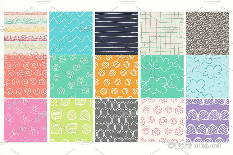 png素材 Doodles Seamless Patterns