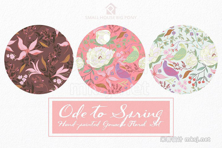 png素材 Ode to Spring- Gouache Floral Set